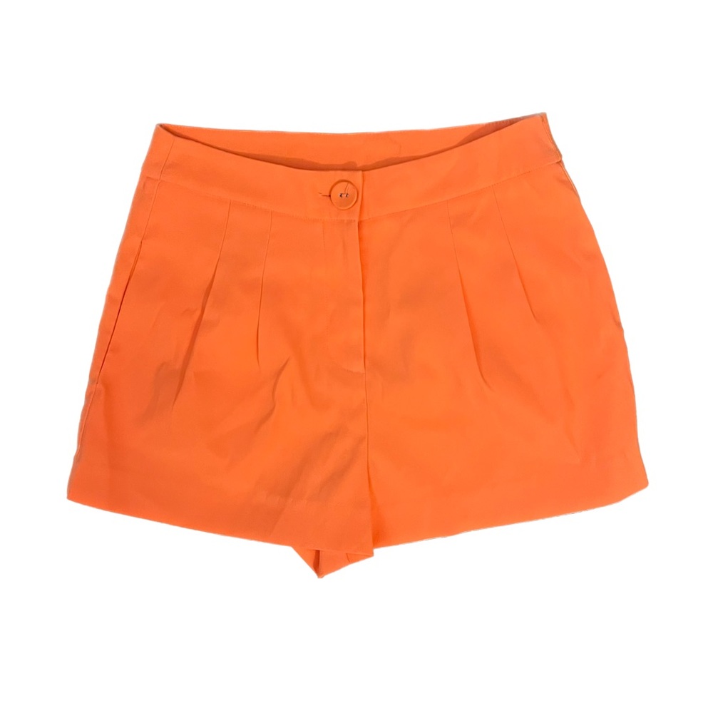 Neon Orange Forever 21 Pleated Shorts